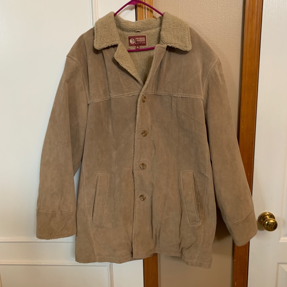 Wilson’s Leather Vintage button up suede and leather jacket with lining